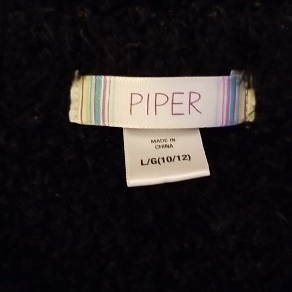 Piper black large sequined front fuzzy sweater - Picture 17 of 17